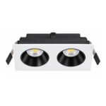 چراغ سقفی توکار دو شعله شعاع مدل SH-6202 سفید با نور آفتابی