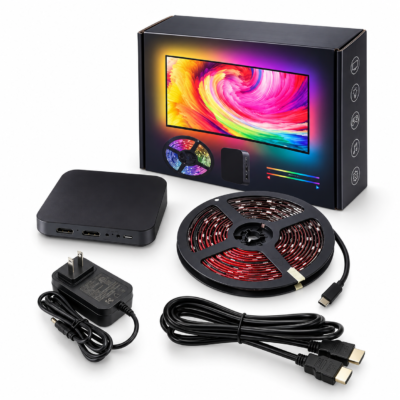 ریسه هوشمند پشت تلویزیون Dream Color مدل TV Sync Box با نورپردازی هماهنگ با تصویر