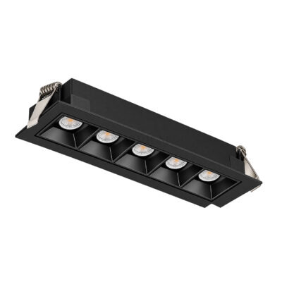 چراغ سقفی توکار 6 وات شعاع مدل SH-6801-6W با طراحی خطی و بدنه مشکی